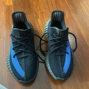 Yeezy black sneakers blue adidas 6.5 boost shoes